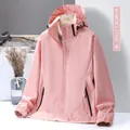 Pink hooded windbreaker for women featuring CHPLORE chest logo and zip pockets - M / Pink [Women]