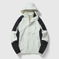 Giacca outdoor 3 in 1 bicolore bianco e nero con interno in pile bianco e tasche con zip - L / Stile Uomo / Nero & Bianco