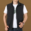 Men's black quick-dry outdoor vest with stand collar and functional multi-pocket design - 3XL / Tops / Black (007 Style)