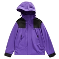 Hiking hooded outdoor jacket in purple and black colorblock windproof design - S / Purple