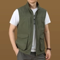 Men's military green quick-dry tactical fishing vest with multiple functional pockets - 3XL / Tops / Army Green (007 Style)