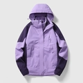 Outdoor purple jacket with thermal fleece lining and windproof hooded design - M / Female Style / Light Purple