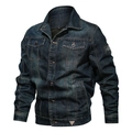 Herren Vintage Denim Jacke in Dunkelblau mit Cargotaschen und Retro-Waschung - M / Dunkelblau