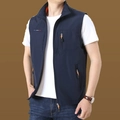 Men's quick-dry navy vest with orange lining and multi-zipper pockets for outdoor use - M 170 Specification (Recommended approx. 60kg) / Tops / Royal Blue (Style 5860)