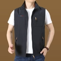 Men's quick-dry black vest with standing collar and orange zipper detail - M 170 Specification (Recommended approx. 60kg) / Tops / Black (Style 8560)