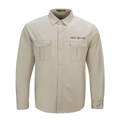 Khaki Herren-Baumwoll-Cargohemd mit langen Ärmeln, Doppeltaschen und Offroad-Print - 5XL / Cremeweiß