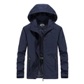 Men's navy blue windproof jacket with hooded design and breathable mesh lining - M / Dark Blue