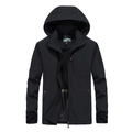 Men's lightweight black windbreaker jacket with hood and breathable mesh lining - M / Black