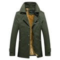 Parka antivento da uomo verde oliva con fodera in pile calda e spalline militari - 4XL / Verde Militare (Pile Ispessito)