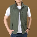 Men's quick-dry outdoor vest in army green with standing collar and zipper pockets - M 170 Specification (Recommended approx. 60kg) / Tops / Army Green (7882)