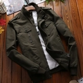 Army green military style cotton jacket with epaulettes and utility pockets for men - 6XL / Army Green