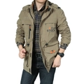 Veste tactique kaki pour homme avec poches multiples et poignets réglables de style outdoor - M / Khaki