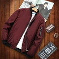 Chaqueta bomber hombre color granate con puños acanalados negros y bolsillo en manga - M / Burdeos