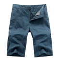 Men's loose cotton cargo shorts in deep navy blue with classic side pockets and fly zip - EU 29 / Blue