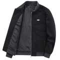 Giacca bomber da uomo in velluto a coste nero con toppa Free Spirit e bordi a costine - M / Nero