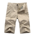Men's khaki cotton cargo shorts with multi-pocket design and durable twill fabric - EU 29 / Off-white