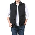 Funktionale schwarze Outdoor-Weste für Herren mit mehreren Taschen und Stehkragen-Stil - M / Schwarz