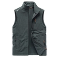 Gilet polaire gris foncé avec col montant et détails de fermeture éclair orange vif - M / gris foncé