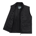 Men's black outdoor utility vest with multi-pocket design and breathable mesh lining - M / Black