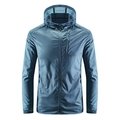 Chaqueta de protección solar ultrafina y transpirable para hombre con capucha azul gris - M / Azul profundo