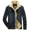 Chaqueta vaquera azul oscuro para hombre con forro de sherpa y bolsillos clásicos - M / Azul oscuro