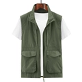 Chaleco funcional de exterior verde militar con bolsillos cargo y bordado en pecho - M / Verde Militar