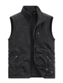 Chaleco deportivo negro para hombre con forro polar y bolsillos con cremallera - M / Negro