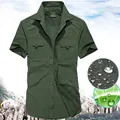 Chemise tactique d'extérieur à manches courtes pour hommes en vert armée séchage rapide - M / Vert Militaire