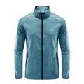 Chaqueta de protección solar de seda de hielo para hombre en azul claro con cuello alto - M / Azul Niebla