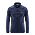 Chaqueta de protección solar de seda de hielo azul marino con cuello alto para hombre - M / Azul oscuro