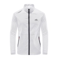 Men's lightweight white ice silk sun protection jacket with stand collar and zipper - M / White