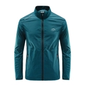 Chaqueta de protección solar para hombre en seda de hielo ultraligera con cuello y logotipo - M / Verde azulado