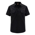 Men's outdoor quick-dry short sleeve shirt in black with dual chest pockets - M / Dark Blue