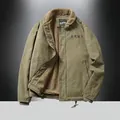 N1 Deckjacke für Herren in Khaki mit Sherpa-Futter und A.R.M.Y. Aufdruck auf der Brust - M / Matcha-Grün