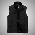 Outdoor-Weste für Herren in Schwarz mit Taschen, Stehkragen und atmungsaktivem Netzfutter - M / Schwarz