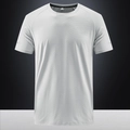 White quick-dry sports t-shirt with raglan sleeves and reflective silver trim details - M / Light Gray