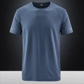 Men's ice blue raglan short sleeve sports t-shirt with breathable quick-dry mesh fabric - M / Aqua