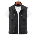 Herren Outdoor-Angelweste in Schwarz mit vielen Taschen und warmem Futter - M / Schwarz