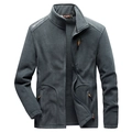 Veste en polaire gris foncé pour homme avec col montant et tirettes de fermeture orange - M / gris foncé