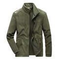 Veste polaire homme vert armée foncé avec col montant et trois poches zippées - M / Vert Militaire