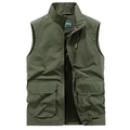 Gilet multitasche verde militare per outdoor con collo alto e fodera interna in rete - M / Verde Militare
