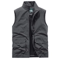 Gilet outdoor grigio scuro da uomo con multitasche e fodera in rete traspirante - M / Grigio