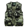 Gilet tactique camouflage avec poches multiples et doublure en maille respirante pour homme - S / Camouflage Kaki