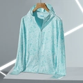 Veste de protection solaire UPF50+ en soie glacée avec imprimé tropical et passe-pouce - M / Imprimé Feuilles Orchidée