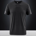 Herren T-Shirt aus Eisseide in Schwarz mit Rundhals und reflektierendem Streifen am Ärmel - M / Schwarz