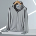 Veste de protection solaire UPF50+ en soie glacée pour hommes avec maille respirante - M / Gris Argent