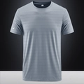 Herren Eisseide T-Shirt in Grau mit atmungsaktiver Textur und reflektierendem Logo - M / Hellgrau