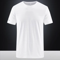Weißes Herren-T-Shirt aus Eisseide mit Rundhalsausschnitt und reflektierendem Ärmelsaum - M / Weiß