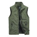 Armeegrüne Herren Outdoor Weste mit Fleece-Futter, Windschutzkragen und Reißverschlusstaschen - M / Armeegrün