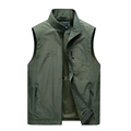 Outdoor Weste für Herren in Armeegrün mit mehreren Taschen und atmungsaktivem Netzfutter - M / Armeegrün